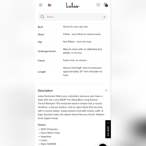 Lulus - Rsvp Yes Navy Blue Long Sleeve Tiered Romper - Picture 7 of 7